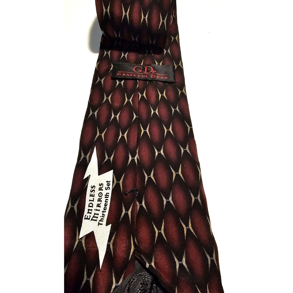 Grateful Dead Silk Tie Endless Mirrors Thirteenth Set Red Black Vintage 90s